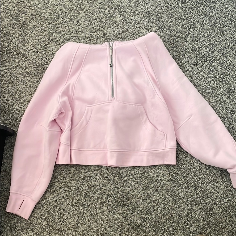 Lululemon Athletica Scuba Half Zip Cropped Sweatshirt-Meadowsweet Pink NWOT